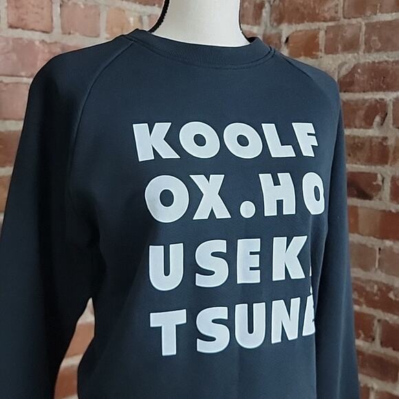 Maison Kitsune Women's Black Kool Fox Pullover Sweatshirt Small | FLAW - Picture 2 of 12
